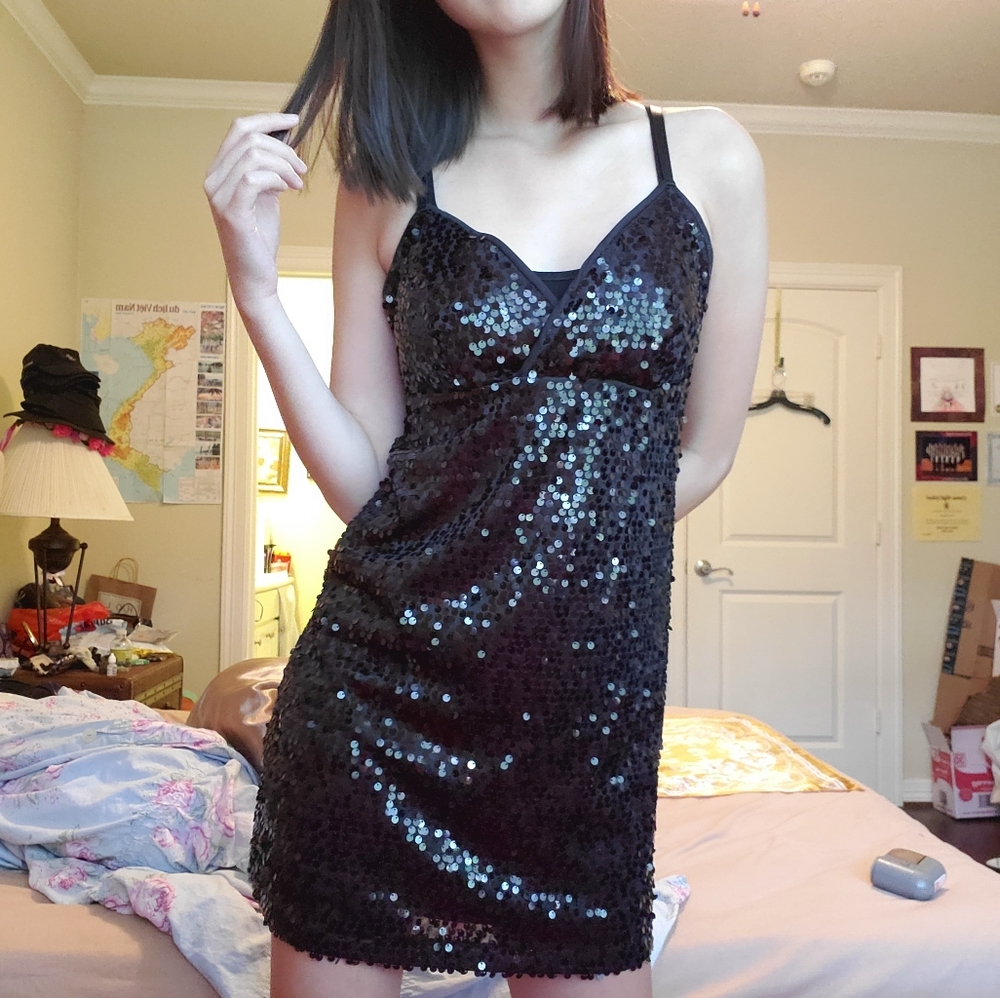 Sequined Slip Dress